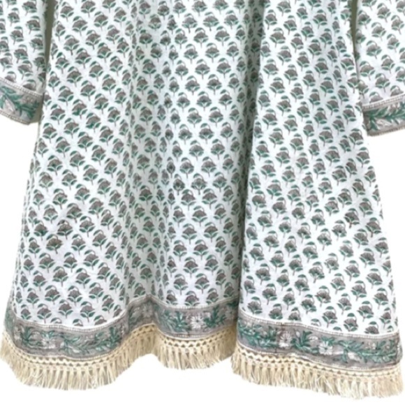 Sur La Vague Lauren Tunic Coverup Kaftan Dress with Fringe detailing - Picture 3 of 5